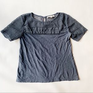 LOFT Tops - 3 FOR $15 LOFT Petite Gray/Blue Eyelet Top XSP LOFT Tops - 3 FOR $15 LOFT Petite Gray/Blue Eyelet Top XSP